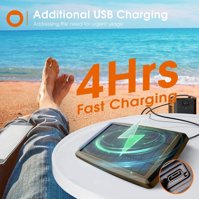 Alt view image 6 of 7 - addlon 102FT(96+6) Solar String Lights Outdoor, Last 20+ Hrs, USB Charging | IP65 Waterproof. Dimmable Timer via Remote. Memory, 3 Modes, 2700K Warm White. Easy Install for Patio, Backyard, Porch.