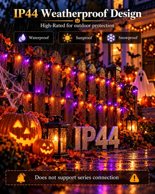 Alt view image 7 of 7 - 2Pack 400LED Smart Color Changing String Lights Halloween Lights App Remote | 150FT Purple Orange Green, 16M Colors, Remote Timer, Music Sync, Waterproof RGB Twinkle Lights Outdoor for Halloween Decor
