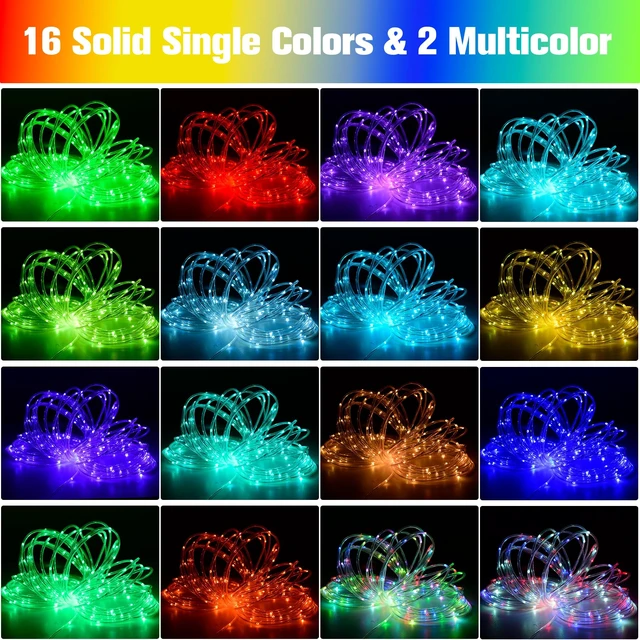 Alt view image 2 of 7 - Nazuwke 99Ft LED Rope Lights Outdoor, String Light for Outside Waterproof | 18 Colors Changing Plug in with Remote, Waterproof 300 LEDs Multicolor Christmas Lights for Bedroom Halloween Holiday Decor
