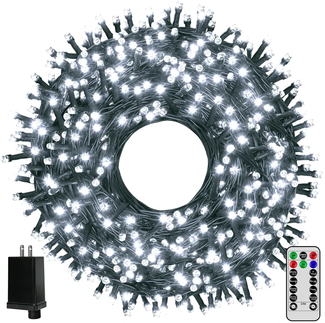 Main image of Ollny Christmas Tree Lights 400LED 132FT, Remote Plug-in Christmas Lights with Timer and 8 Modes Waterproof Outdoor String Lights for Thanksgiving Xmas House Indoor Outside Decorations (Cool White)