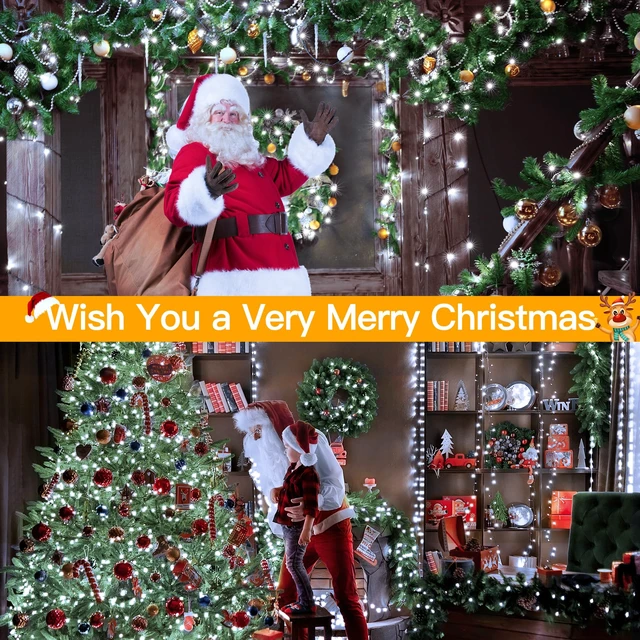 Alt view image 5 of 7 - Ollny Christmas Tree Lights 400LED 132FT, Remote Plug-in Christmas Lights with Timer and 8 Modes Waterproof Outdoor String Lights for Thanksgiving Xmas House Indoor Outside Decorations (Cool White)