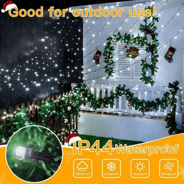 Alt view image 4 of 7 - Ollny Christmas Tree Lights 400LED 132FT, Remote Plug-in Christmas Lights with Timer and 8 Modes Waterproof Outdoor String Lights for Thanksgiving Xmas House Indoor Outside Decorations (Cool White)