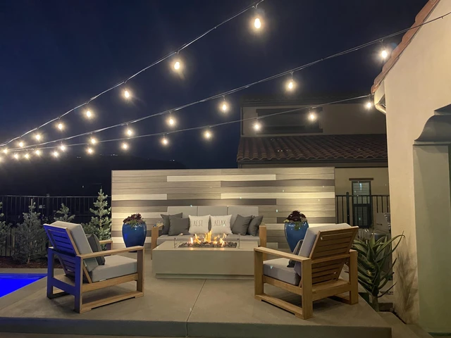 Alt view image 7 of 7 - Brightech Ambience Pro LED Outdoor String Lights - Commercial Grade Waterproof Patio Lights with 48 Ft Dimmable Edison Bulbs, Porch String Lights for Patio, Backyard - 15 Bulbs 2W Soft White