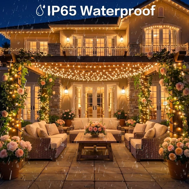 Alt view image 4 of 7 - SyouHome Solar String Lights Outdoor, 6 Pack 600 LED Solar Christmas Lights | 236FT, 8 Modes, Auto ON/OFF, Memory Function, Warm White Waterproof Outdoor Light for Garden, Patio, Xmas, Balcony