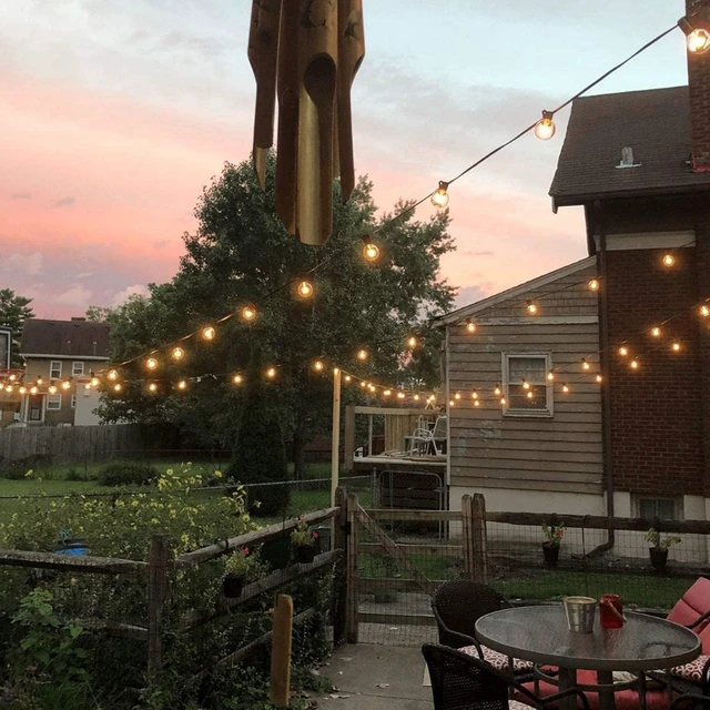Alt view image 7 of 7 - Outdoor String Lights, 50FT 52 LED Bulbs Connectable Patio Lights (2 Spare) | G40 Outside Vintage Hanging Light for Backyard Bistro Balcony Porch Christmas Party Wedding, E12, 2200K, Black