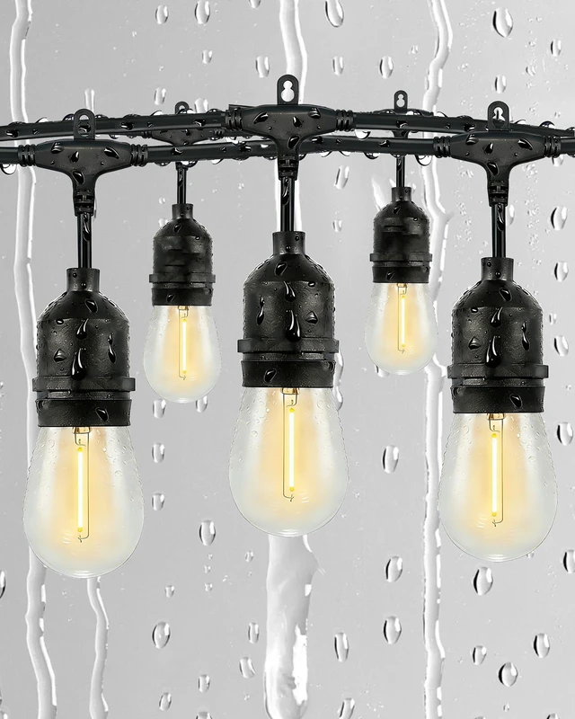Main image of Gmnee 25FT Outdoor String Lights for Patio, Balcony & Porch, Backyard | 16 LED Edison Bulbs, 1.6FT Spacing, Heavy-Duty Patio Lights for Gazebo, Bistro, Party and Garden Decor (Plug in)