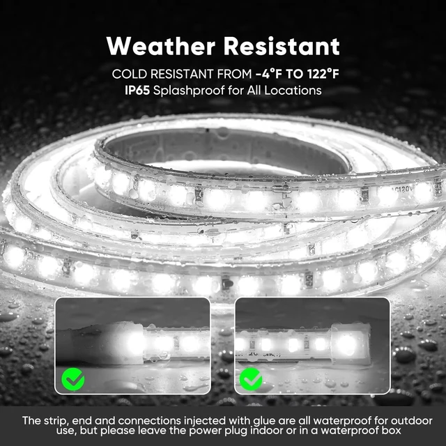 Alt view image 4 of 7 - Shine Decor LED Strip Light Super Bright 4000LM, Plug&Play 120V Driverless Easy Wiring, Flicker Free Weatherproof for Outdoor Indoor, Min. 3.9 Cuttable Stickable, 6000K Cool White 16FT ETL Listed
