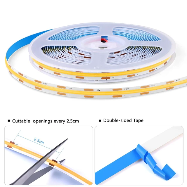 Alt view image 5 of 7 - AIMENGTE Cabinet Light 12V COB LED Strip Lights, 6-in-1 Penetrable Touch Dimming, Suitable for Wine Cabinets, Shoe Racks, Display Cabinets, Wardrobes, Kitchen Cabinets, and Showcase Lighting