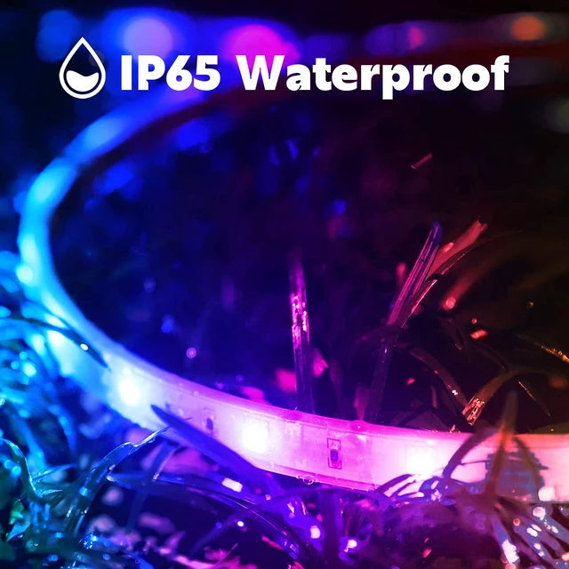 Alt view image 7 of 7 - FBZ 100Ft Outdoor Waterproof LED Strip Lights,Music Sync RGB IP65 Led Lights with App Control and Remote,Color Changing Waterproof Led Rope Lights for Outdoor,Balcony,Roof,Garden,Stairs Party