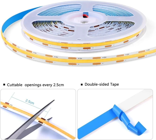 Alt view image 5 of 7 - tlinkosta Cabinet Light COB LED Strip Lights 6-in-1 Dimmable Touch Control | for Display Cabinets, Wardrobes, Kitchen, Wine Cabinets, Showcase & Shelf Lighting (Warm Light, 6.6ft)
