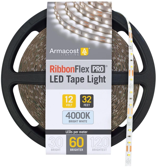 Main image of Armacost Lighting RibbonFlex Pro 12V White LED Strip Lights 60 LED/m, 4000K, 32.8 ft, 152250