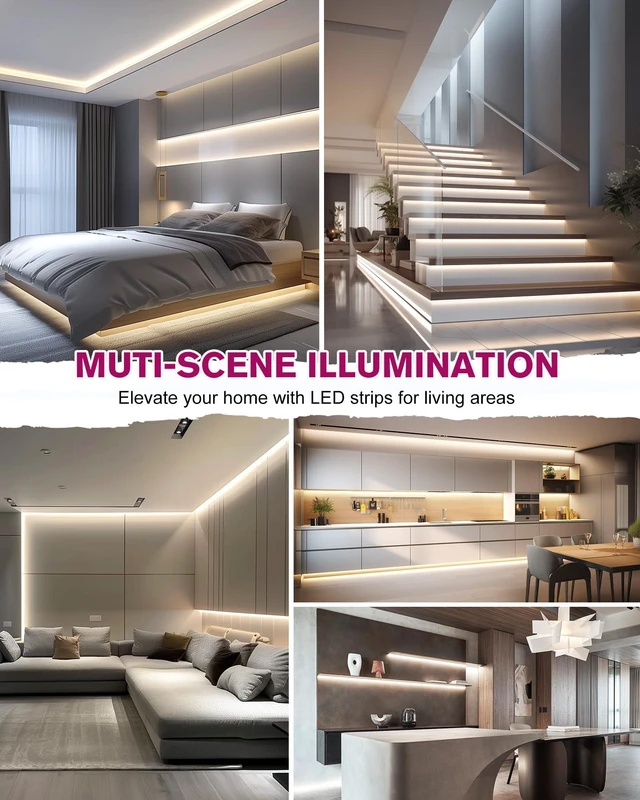 Alt view image 7 of 7 - EMITEVER 24V COB LED Strip Lights 4000K,32.8ft 4800LEDs,UL Listed | Ra 90+,IP30,3W/ft,305+Lumens/ft,5 Year Warranty(Power Supply Sold Separately)for bedroom,living room,kitchen