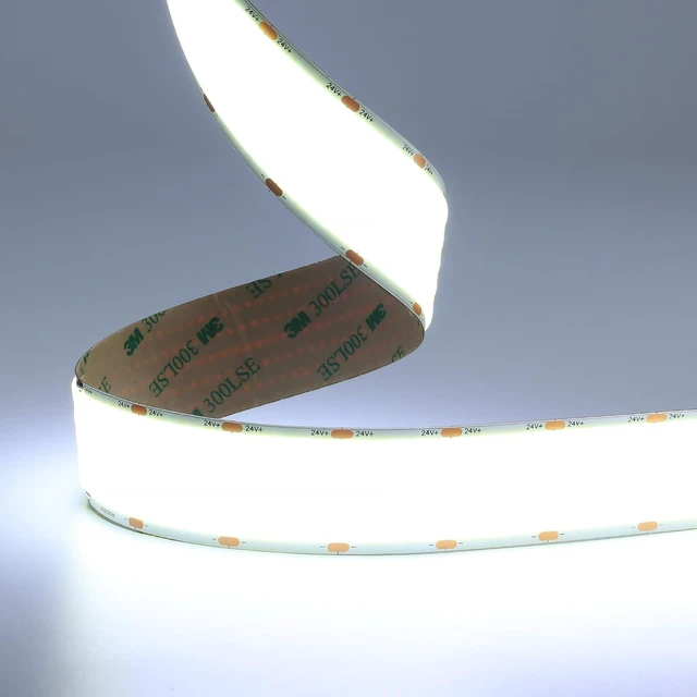 Main image of JOYLIT 24V COB LED Strip 6000K 5 Rows 16.4ft Dimmable No Dot Indoor | 1600 LEDs/m, 1341LM/FT Bright, 12.2W/FT, 1.18" Wide, CRI 90+ Cool White, Cuttable, 3M Adhesive (LED Driver Not Included)