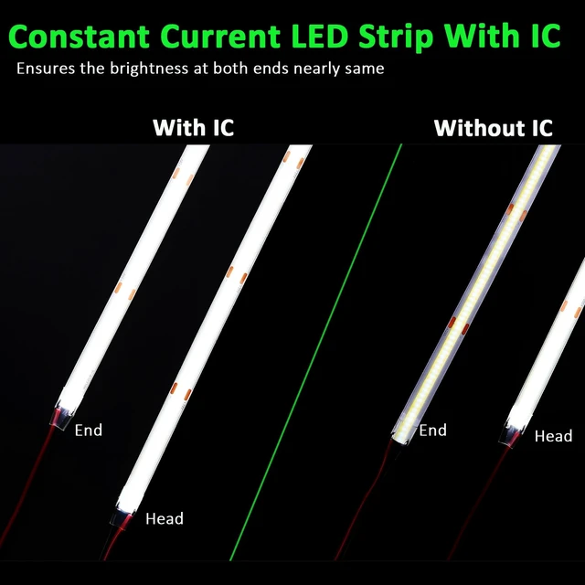Alt view image 4 of 7 - JOYLIT 50FT COB LED Strip Lights 24V 3000K Dotless 480LEDs/M Indoor IP20 | Consistent Brightness, CRI90+, Warm White, Dimmable, Cuttable, 3M Adhesive, For Bedroom, Cabinet (Power Supply Not Included)