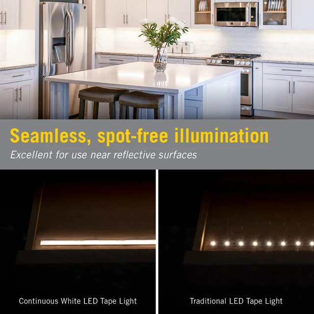 Alt view image 2 of 7 - Armacost Lighting RibbonFlex Pro 24V White COB LED Strip Light Tape 3000K, 315 Lumens/Ft, 5M 172230