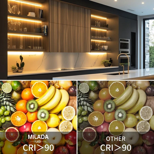 Alt view image 2 of 7 - MILADALED COB LED Strip Light 3000K 40FT/12M Warm White Led Strip | Dimmable with IR Remote 24V UL Certified Adapter Suitable Adhesive Indoor for Bedroom Living Room, Shelf, Cabinet
