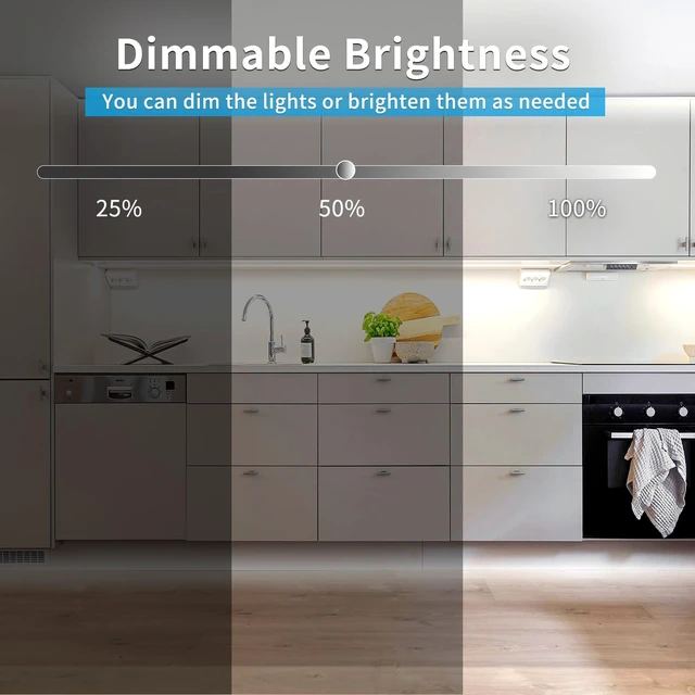 Alt view image 5 of 7 - Yeewhale COB LED Strip Lights 100ft,6000K DC 24V Dimmable White,Flexible LED Lights Strip for Bedroom,with Remote&app Control LED Rope Lights for Living Room,Shelf,Cabine(2 Rolls of 50ft)