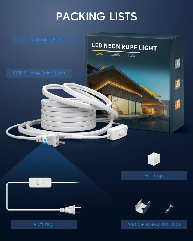 Alt view image 5 of 7 - Nixjoro LED Strip Lights 16.4ft COB RV Awning Silicone Neon Rope Lights | Cuttable Flexible Outdoor Waterproof for Travel Trailer Food Trucks Van DIY Lighting Warmwhite