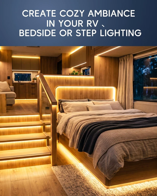 Alt view image 7 of 7 - Nixjoro LED Strip Lights 16.4ft COB RV Awning Silicone Neon Rope Lights | Cuttable Flexible Outdoor Waterproof for Travel Trailer Food Trucks Van DIY Lighting Warmwhite