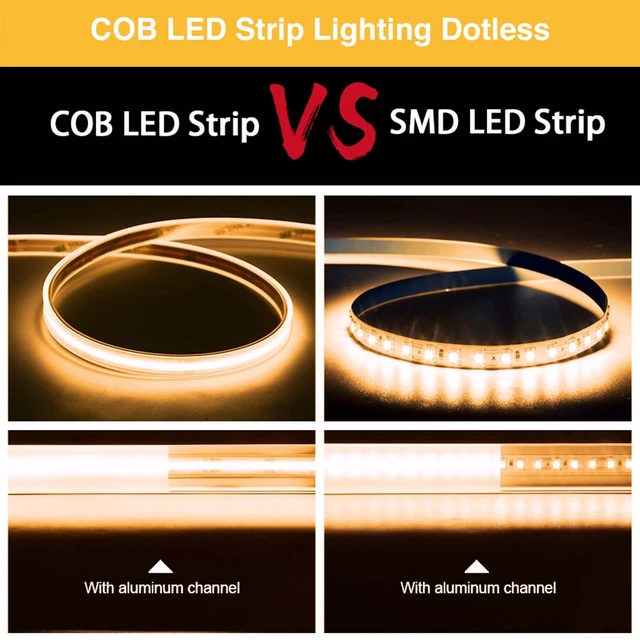 Alt view image 3 of 6 - LLTOP COB LED Strip Lights Waterproof IP67 24VDC Warm White 3000K 16.4FT | CRI 92Ra+, Outdoor LED Tape Lighting, DIY Cuttable, For Bedroom Kitchen Cabinet Shelf (Power Supply Not Included)