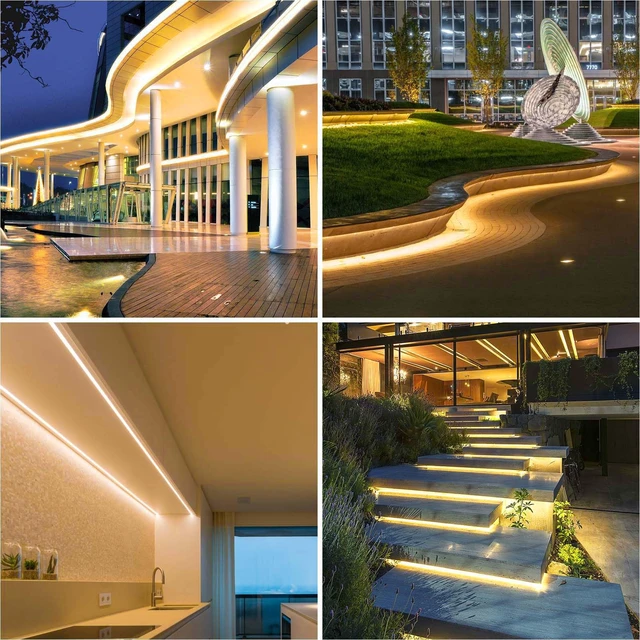 Alt view image 5 of 6 - LLTOP COB LED Strip Lights Waterproof IP67 24VDC Warm White 3000K 16.4FT | CRI 92Ra+, Outdoor LED Tape Lighting, DIY Cuttable, For Bedroom Kitchen Cabinet Shelf (Power Supply Not Included)