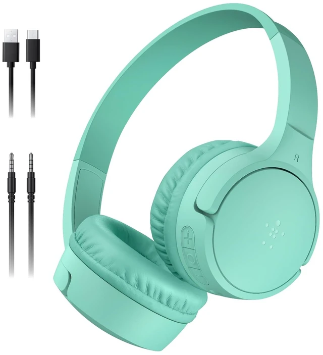 Main image of Belkin SoundForm Mini Kids Headphones, Wireless&Wired, 30H Playime, School | Headphones for Kids, Built-in Microphone, 85dB Volume Limit, USB-C, 3.5mm AUX, for School, Classroom, Travel, Laptop