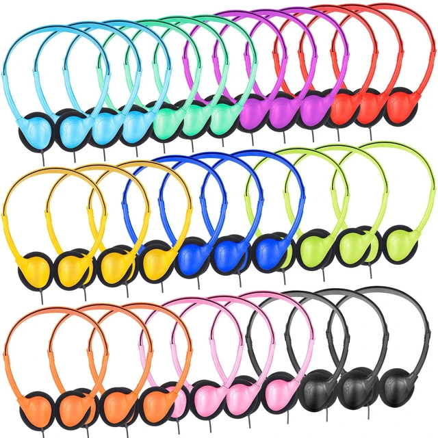 Main image of ZNXZXP Headphones Bulk 30 Pack for School Classroom Students Kids,Wired | On-Ear Headphones for Boys Girls Teen and Adult Mixed Color 3.5mm Audio Jack