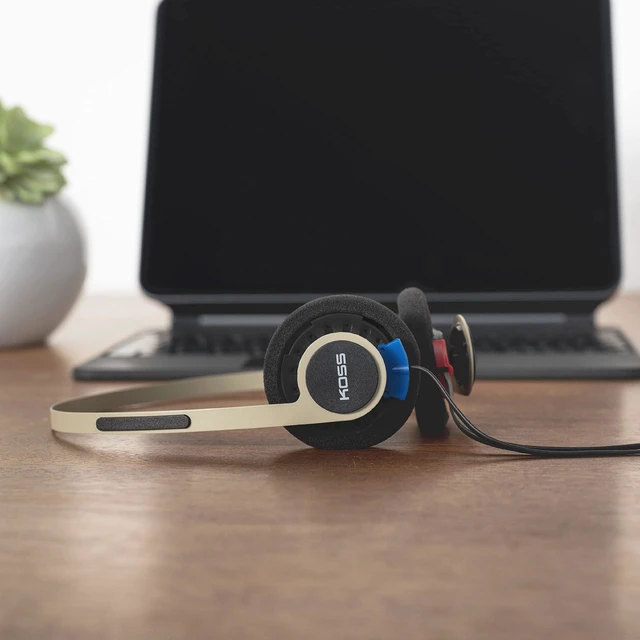 Alt view image 7 of 7 - Koss KPH40 Utility On-Ear Headphones, Rhythm Beige, Interchangeable Cord | Lightweight, Ultra-Wide Frequency Response, Stainless Steel Adjustable Headband