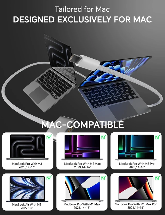 Alt view image 5 of 7 - 140W Charger for MacBook Pro 16 14 inch Mac Air 15 13 inch 2026 2025 2024 | 23 22 21 M1M5Original Quality Fast Charger Power Adapter & 6.6FT Type C to Magnetic 3 Cable LED Applicable 2021-26