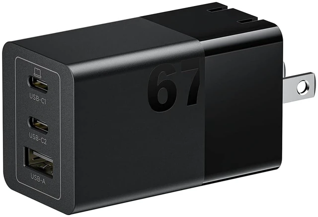 Main image of Lenovo 67W USB-C Charger, 3-Port Multi-Device Fast Charging, Advanced GaN Charger Block, Compact Fast Wall Charger, for MacBook Pro/Air, Dell XPS, iPhone 16 Series, Samsung Galaxy, and More