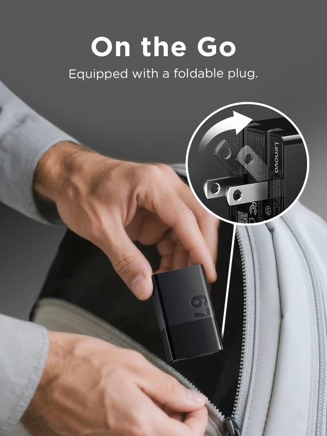 Alt view image 3 of 7 - Lenovo 67W USB-C Charger, 3-Port Multi-Device Fast Charging, Advanced GaN Charger Block, Compact Fast Wall Charger, for MacBook Pro/Air, Dell XPS, iPhone 16 Series, Samsung Galaxy, and More