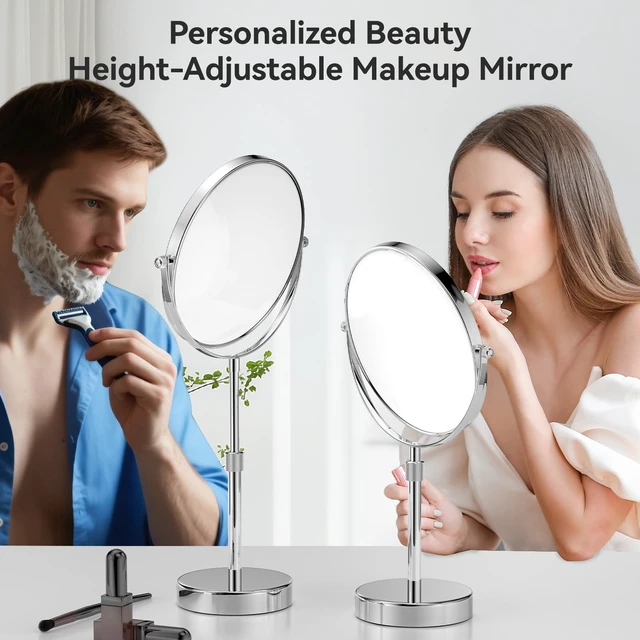 Alt view image 5 of 7 - Nicesail Adjustable Tabletop Makeup Mirror Magnified Vanity Chrome 7X | 15in-19in Height Adjustable Double Sided Mirror for Women Wife Mom Teengirls Gifts