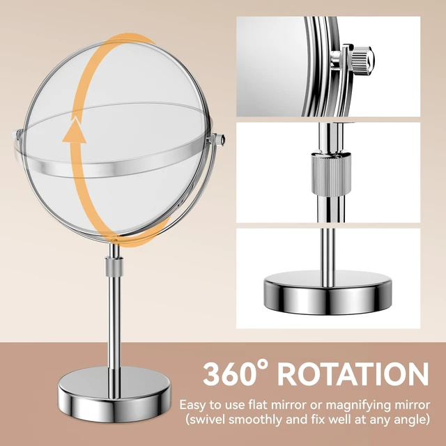 Alt view image 6 of 7 - Nicesail Adjustable Tabletop Makeup Mirror Magnified Vanity Chrome 7X | 15in-19in Height Adjustable Double Sided Mirror for Women Wife Mom Teengirls Gifts