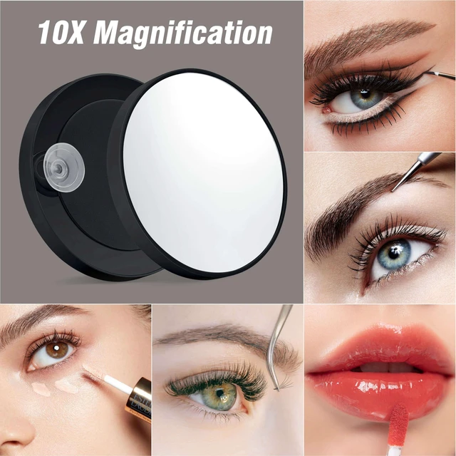 Alt view image 5 of 7 - Shinerva Vanity Mirror with Lights, 13.1"×16.7" LED Makeup Mirror | Smart Touch Control, Dimmable 3-Color Modes, Memory Function, 10X Magnifying Mirror, for Desk, Bedroom, Dressing
