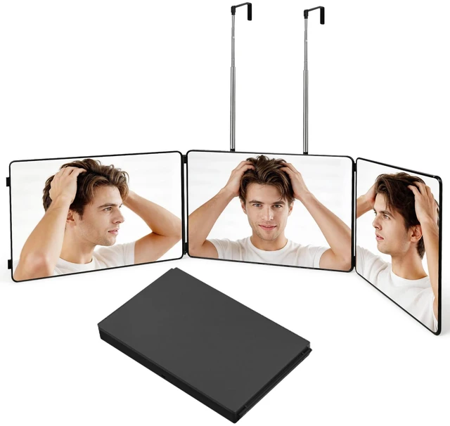Main image of 3 Way Mirror for Self Hair Cutting-360° Barber Self Cut Trifold Mirror