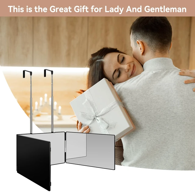 Alt view image 7 of 7 - 3 Way Mirror for Self Hair Cutting-360° Barber Self Cut Trifold Mirror
