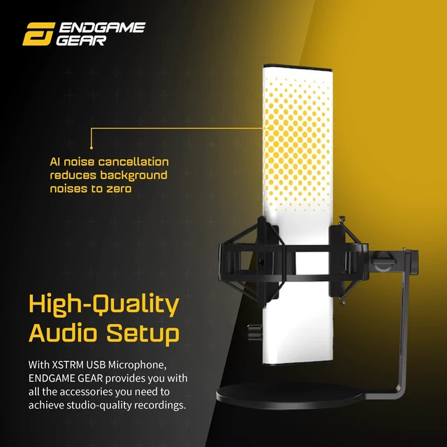 Alt view image 4 of 7 - ENDGAME GEAR XSTRM USB RGB Microphone for PC Gaming, Cardioid Gaming Mic, White