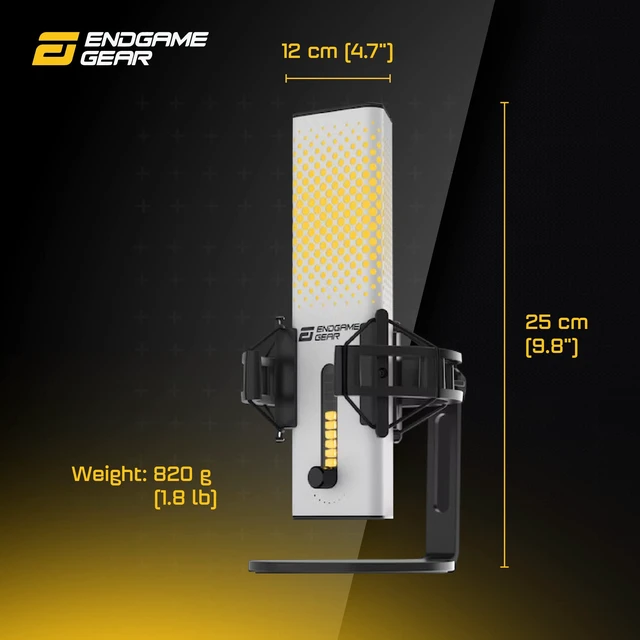 Alt view image 7 of 7 - ENDGAME GEAR XSTRM USB RGB Microphone for PC Gaming, Cardioid Gaming Mic, White
