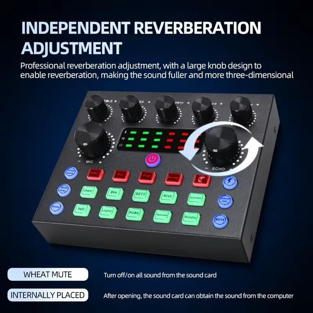 Alt view image 2 of 7 - F998 Podcast Equipment Bundle, Audio Mixer with BM800 Microphone | Podcast Equipment with Sound Card, Recording Studio Equipment for Podcasting Singing Gaming Live Streaming YouTube Tiktok