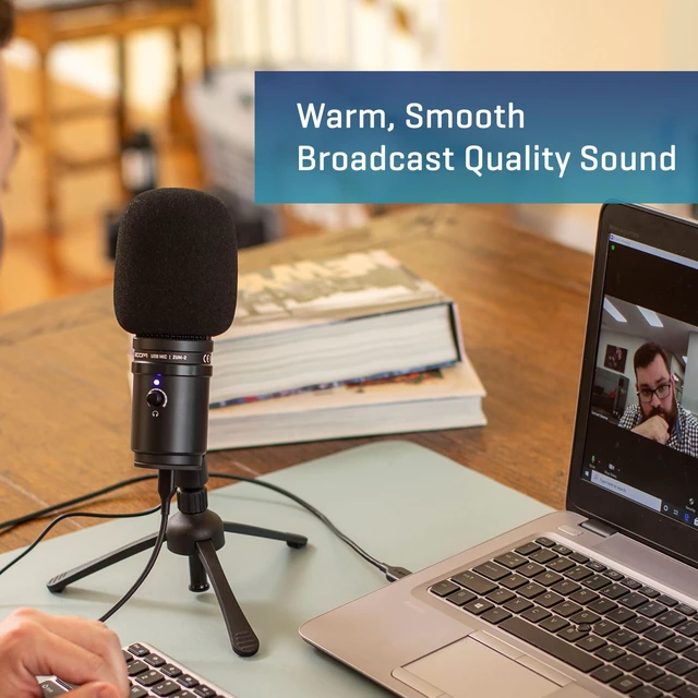 Alt view image 4 of 7 - Zoom Zum-2, Podcast USB Microphone, Windscreen, USB Cable, for Recording, Podcasts, Music, Voice-Overs, Gaming, YouTube, Twitch, & Discord
