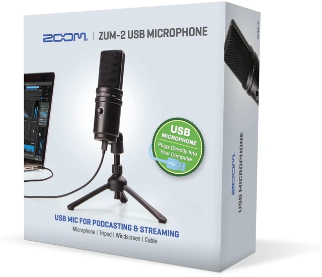 Main image of Zoom Zum-2, Podcast USB Microphone, Windscreen, USB Cable, for Recording, Podcasts, Music, Voice-Overs, Gaming, YouTube, Twitch, & Discord