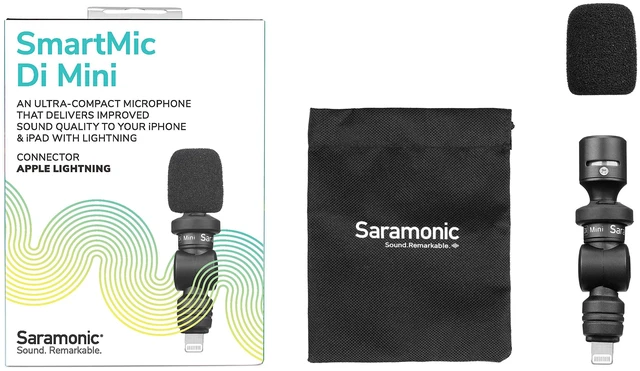 Alt view image 4 of 7 - Saramonic SmartMic Di Mini | Ultra-Compact Omnidirectional Condenser Microphone with Lightning for iPhones & iPads