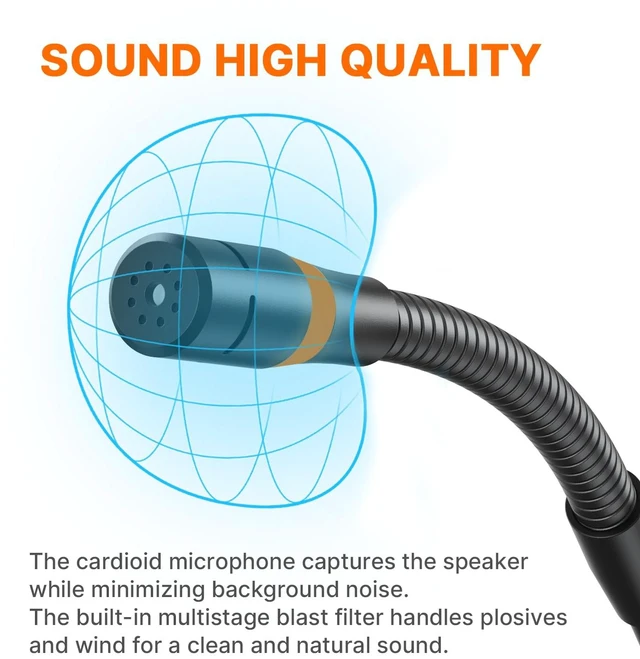 Alt view image 3 of 5 - Saramonic GM18C Cardioid Condenser Gooseneck Mic, 18", with XLR Base and Button Control