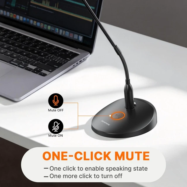 Alt view image 4 of 5 - Saramonic GM18C Cardioid Condenser Gooseneck Mic, 18", with XLR Base and Button Control