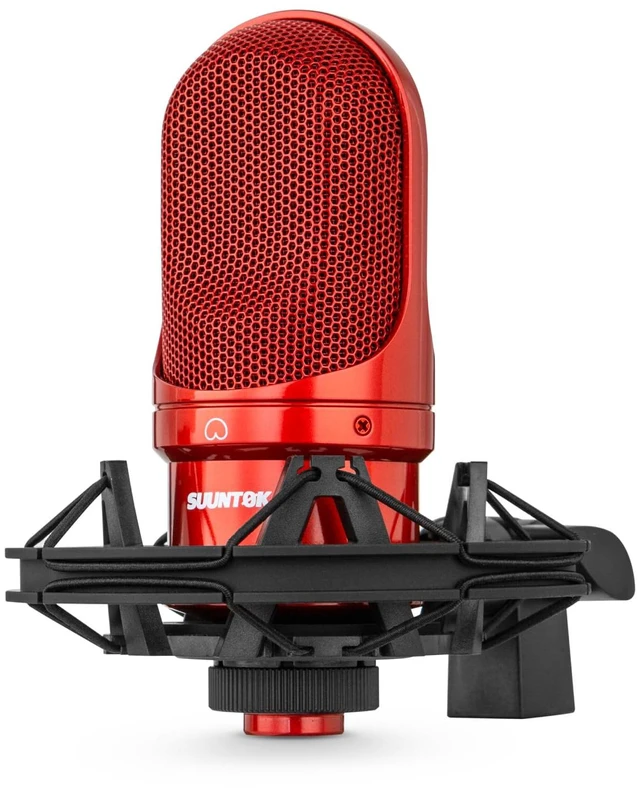 Main image of SUUNTOK XLR Condenser Microphone, Recording Microphone with Shock Mount, Home Studio Mic Kit for Voice-Over, Streaming, ASMR, You-Tube Live, Content Creation (Red)