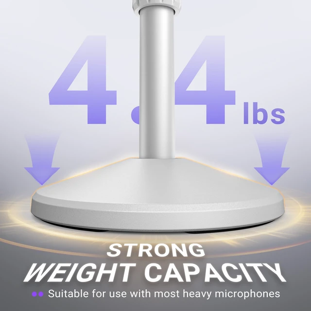 Alt view image 2 of 7 - FIFINE BS2W Height-Adjustable Desktop Microphone Stand for Podcast | Tabletop Stand, Weighted Slope-base, 3/8'' to 5/8'' Screw Adapter, for Podcast Streaming Gaming