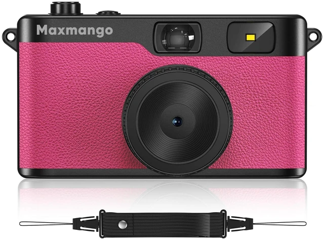Main image of Maxmango D53 Vintage Digital Camera - Retro Digital Camera 12MP Screenless Vintage Camera Disposable Camera Replacement Includes 8GB SD Card Pink