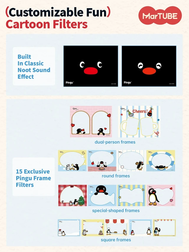 Alt view image 5 of 7 - Martube Pingu Cute Digital Camera with Flip Screen, Gift for Teens & Adults | Retro Portable Travel Digital Camera for Photos & Videos, Includes 16GB SD Card, Card Reader & OTG Adapter, Light Blue