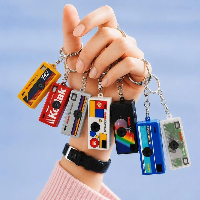 Alt view image 3 of 5 - Kodak Charmera Keychain Digital Camera Random Style Blind Box | Bundle includes a Sturdy Tiger Crystal Clear Protective Case, 32GB Micro SD Card, Adapter & Camera Strap