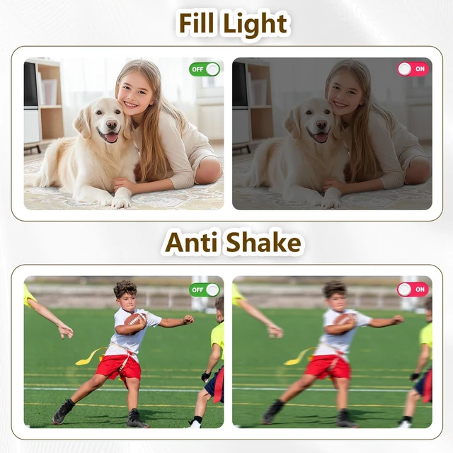 Alt view image 7 of 7 - Digital Camera Latest 4K Autofocus Camera, 64MP 2.8" Large FHD Screen, 64GB Card, 16X Zoom, Anti-Shake, Compact Portable Point and Shoot Camera for Kids Teens Beginners, Birthday Gift-White